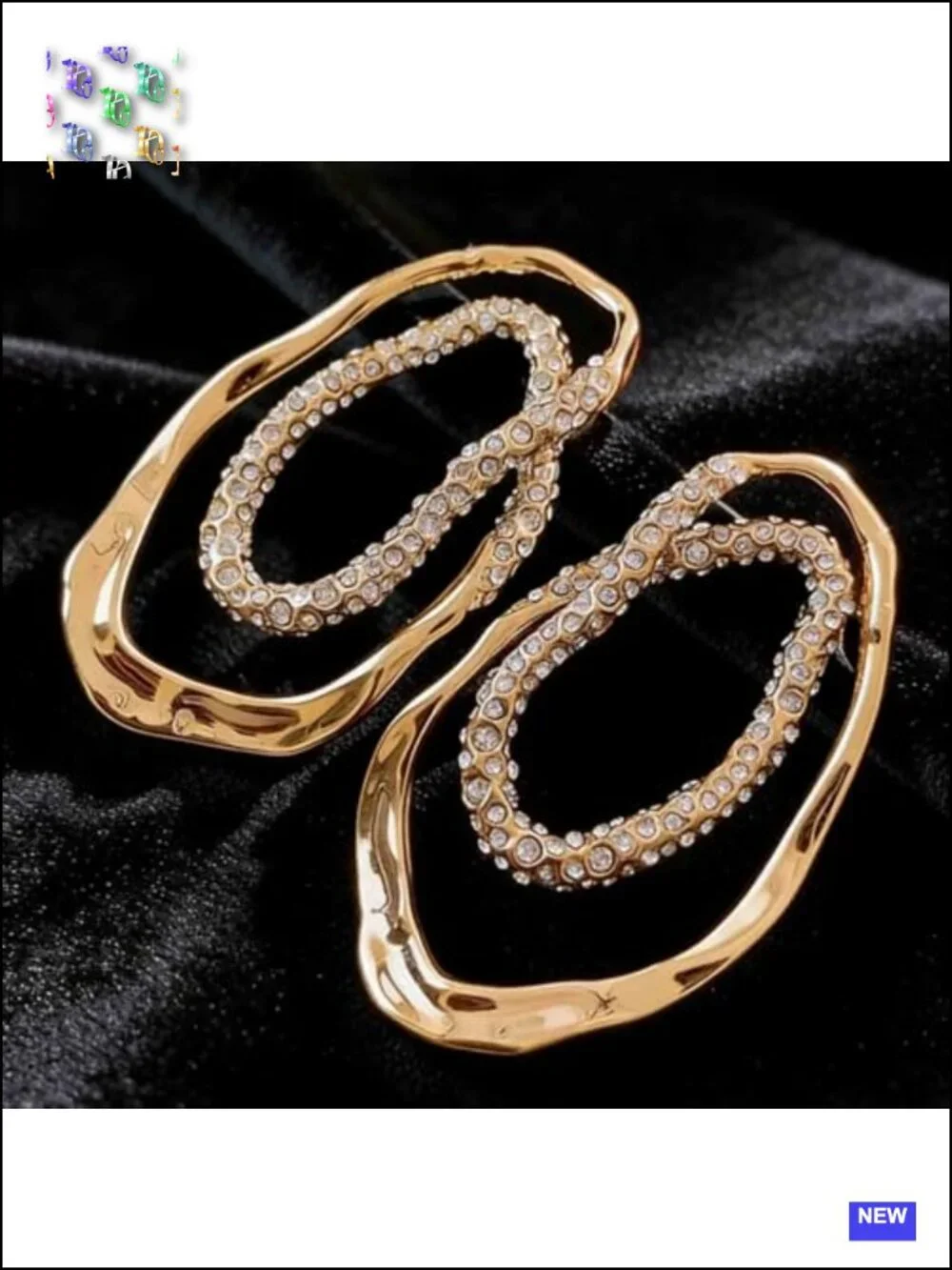 Chunky Gold Geometric Drop Dangle Earrings Hollow Triangle Round Statement
